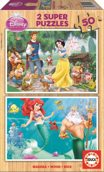 Vásárlás: Educa Disney Ariel és Hófehérke 2x50 db-os fa puzzle (15592)  Puzzle árak összehasonlítása, Disney Ariel és Hófehérke 2 x 50 db os fa  puzzle 15592 boltok