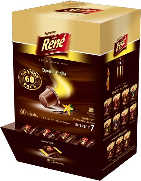 Vásárlás: Café René Espresso Vanilla Grande Pack (60) Kávégép kapszula,  kávépárna árak összehasonlítása, Espresso Vanilla Grande Pack 60 boltok