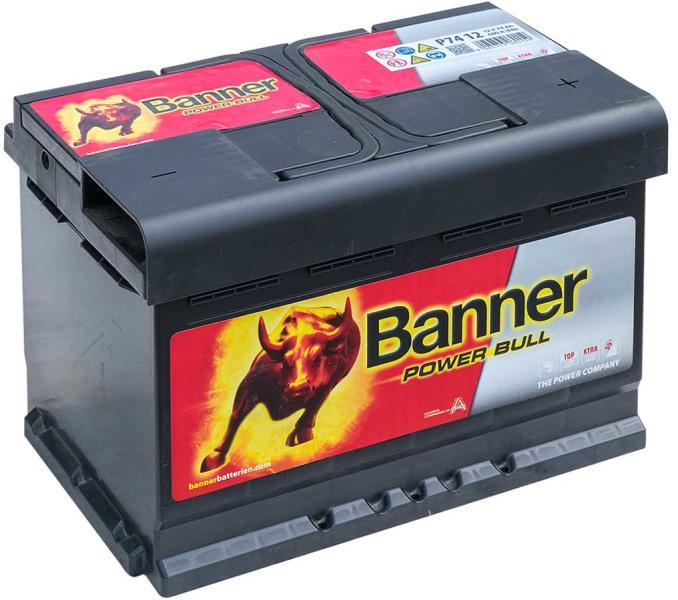 Banner Power Bull 74Ah 680A right+ (P74 12) (Acumulator auto) - Preturi