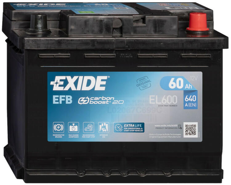 EFB 60Ah 640A right+ (EL600)