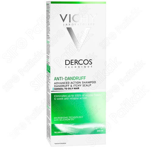 Dercos Anti-Dandruff sampon zsíros korpa ellen (Anti-Dandruff Regulating Treatment Shampoo) 200 ml