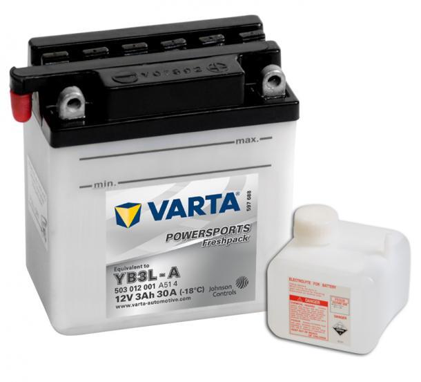 Powersports Freshpack 12V 3Ah right+ YB3L-A 503012001A514