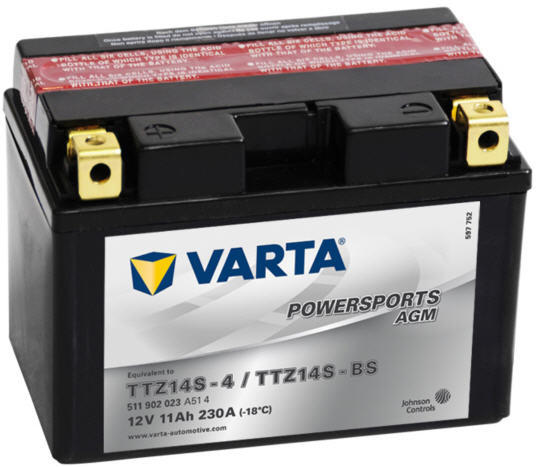 Powersports AGM 12V 11Ah left+ YTZ14S-4/YTZ14S-BS 511902023A514