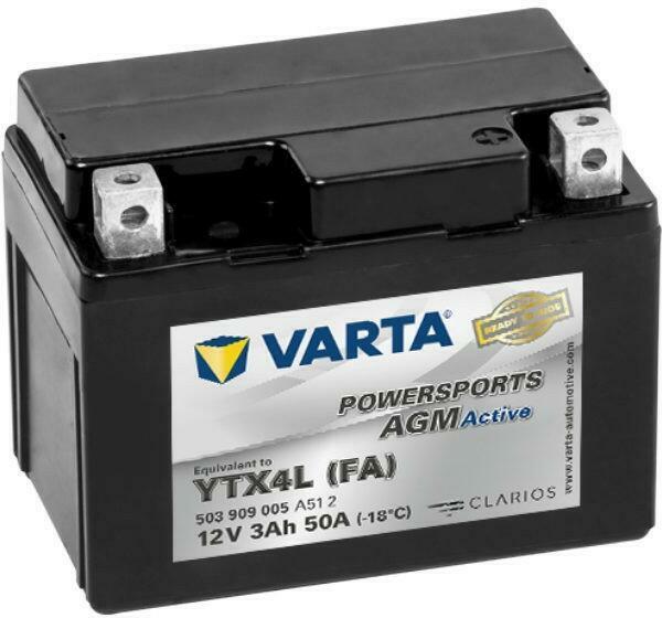 Powersports AGM 12V 3Ah right+ YTX4L-BS