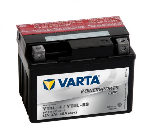 Powersports AGM 12V 3Ah right+ YT4L-4/YT4L-BS 503014003A514
