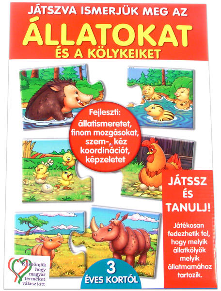 Játszva ismerjük meg az állatokat és a kölykeiket (636/01)