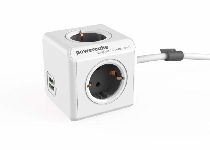 PowerCube Extended 4 Plug + 2 USB 3 m (1404/1407)