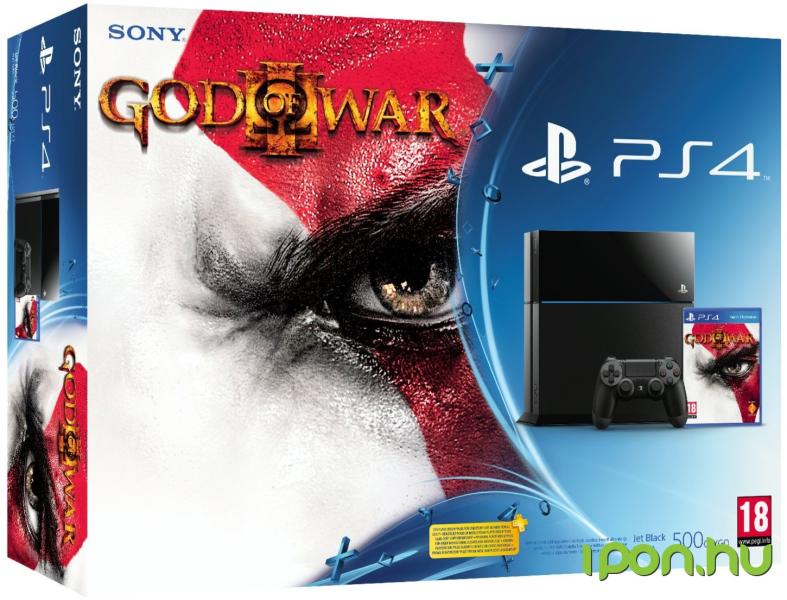 Sony PlayStation 4 Jet Black 500GB (PS4 500GB) + God of War III Remastered  vásárolj már 0 Ft-tól
