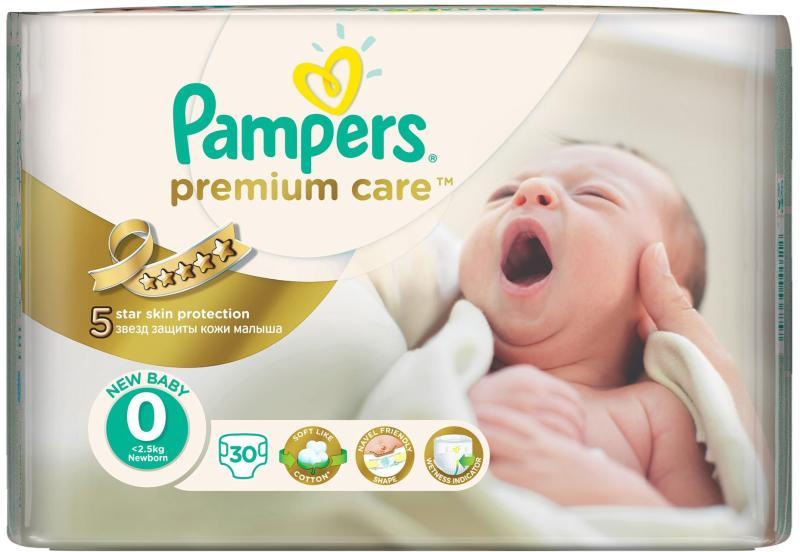 Pampers Premium Care 0 New Baby pana la 2,5 kg 30 buc (Scutec) - Preturi