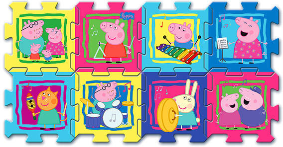 Szivacs puzzle - Peppa malac 8 db-os (60398) (J23090)