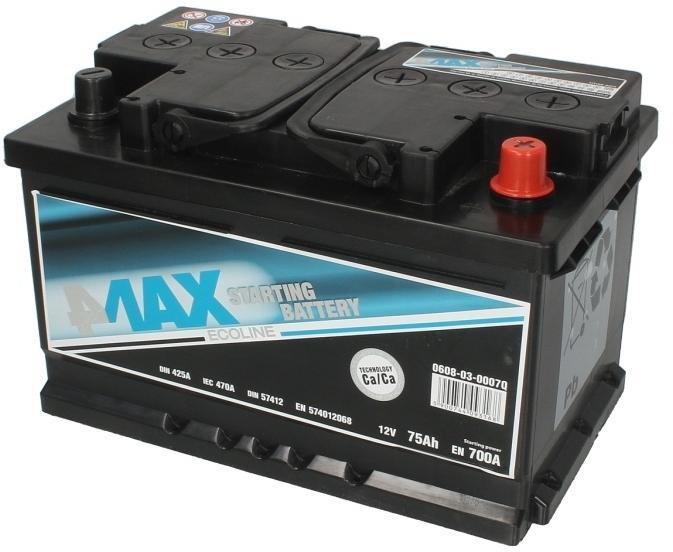 4MAX 75Ah 700A right+ vásárlás, Autó akkumulátor bolt árak, akciók,  autóakku árösszehasonlító