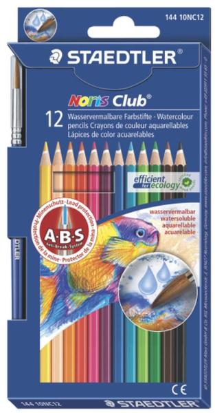 STAEDTLER Creioane colorate acuarela si pensula 12 culori/set STAEDTLER  Noris Aquarell (Creion) - Preturi