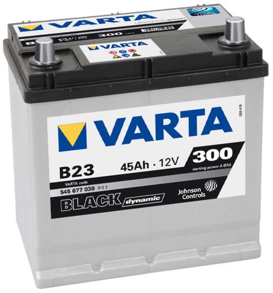 VARTA B23 Black Dynamic 45Ah 300A right+ Asia (545 077 030) vásárlás, Autó  akkumulátor bolt árak, akciók, autóakku árösszehasonlító