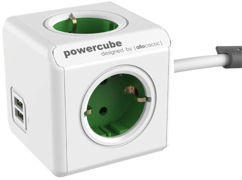 PowerCube Extended 4 Plug + 2 USB 1,5 m (1402GN)