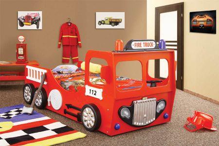 Plastiko Fire Truck - Pat in forma de masina de pompieri (Pat pentru copii)  - Preturi