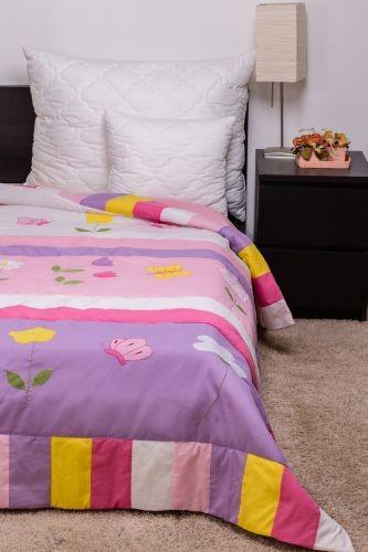 Vásárlás: Naturtex Virágos-pillangós gyermek ágytakaró 140x240cm Ágytakaró  árak összehasonlítása, Virágos pillangós gyermek ágytakaró 140 x 240 cm  boltok