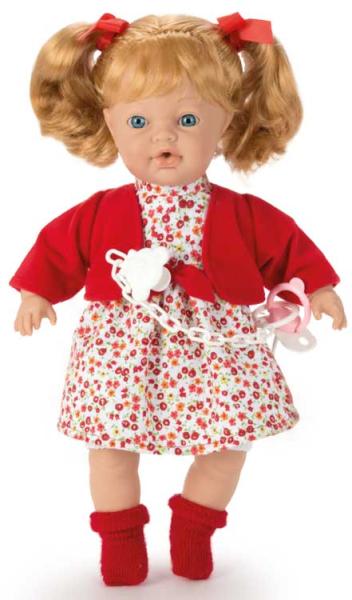 Falca Toys Papusa blonda care plange in rochita rosie 35cm (32706) (Papusa)  - Preturi
