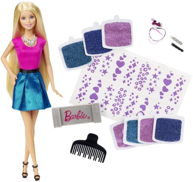 Mattel Barbie Glitter Hair - Barbie cu accesorii pentru par cu glitter  (CLG18) (Papusa Barbie) - Preturi