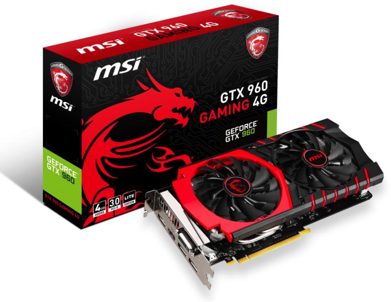 MSI GeForce GTX 960 4GB GDDR5 128bit PCIe (GTX 960 GAMING 4G LE) Placa