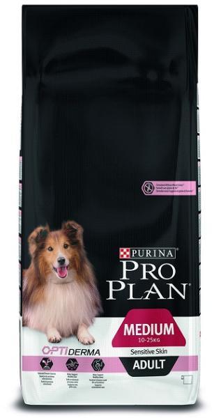 PRO PLAN OptiDerma Adult Medium Sensitive Skin 14 kg (Hrana pentru caini) -  Preturi