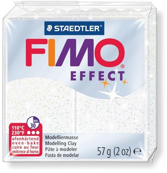 Effect égethető gyurma - Csillámos fehér - 56 g (FM8020052)