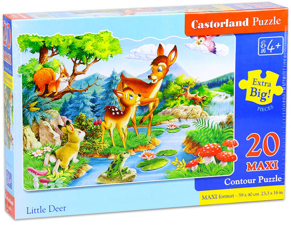 Maxi Puzzle - Őzikék a folyóparton 20 db-os (C-02177)