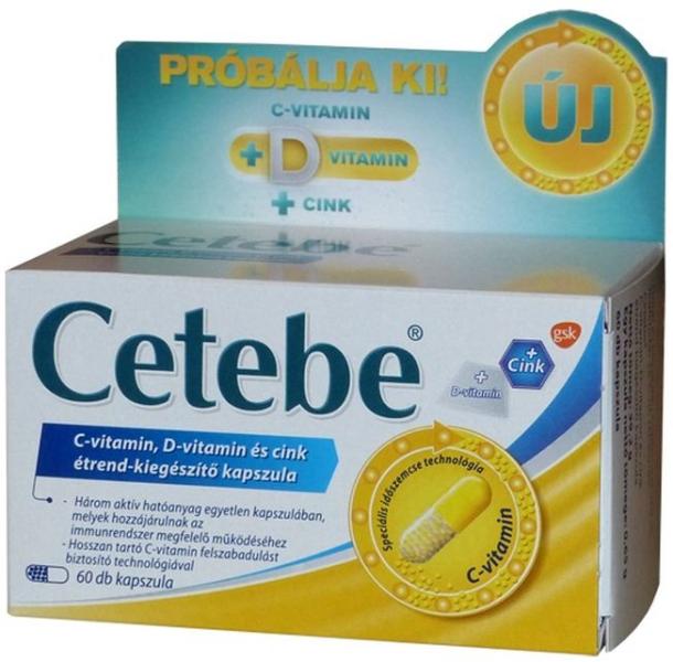 Vásárlás: Cetebe C-vitamin+D-vitamin+Cink Kapszula (60db)  Táplálékkiegészítő árak összehasonlítása, C vitamin D vitamin Cink Kapszula  60 db boltok