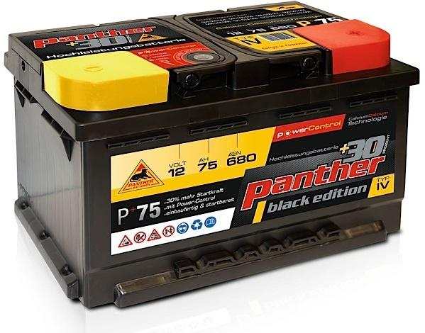 Panther-Batterien Black Edition 75Ah 680A (Acumulator auto) - Preturi