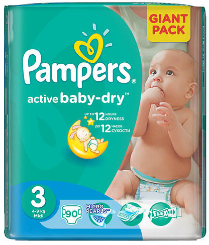Vásárlás: Pampers Active Baby-Dry 3 Midi (4-9kg) 90db Pelenka árak  összehasonlítása, Active Baby Dry 3 Midi 4 9 kg 90 db boltok