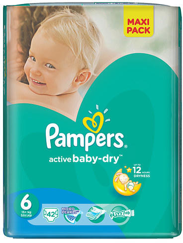Vásárlás: Pampers Active Baby-Dry 6 Extra Large (15+kg) 42db Pelenka árak  összehasonlítása, Active Baby Dry 6 Extra Large 15 kg 42 db boltok