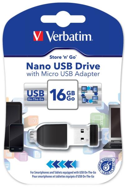 Verbatim Store n Stay Nano OTG 16GB USB 2.0 (49821) (Memory stick) - Preturi