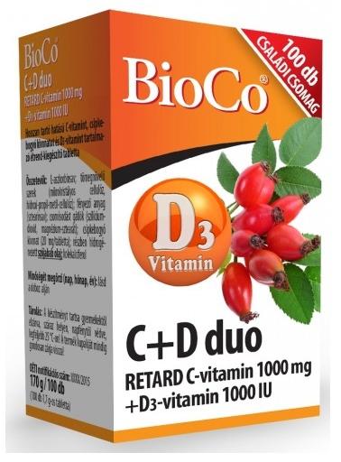 BioCo C+D3 DUO C-vitamin mg D3-vitamin NE retard filmtabletta - Pingvin Patika