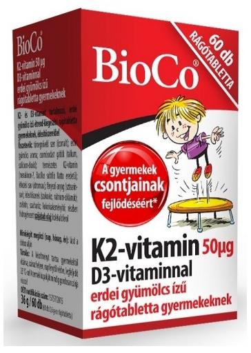 Vásárlás: BioCo K2+D3-Vitamin rágótabletta gyerekeknek 60 db  Táplálékkiegészítő árak összehasonlítása, K 2 D 3 Vitamin rágótabletta  gyerekeknek 60 db boltok