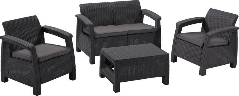 Allibert Corfu Set négyszemélyes garnitúra grafit 223204