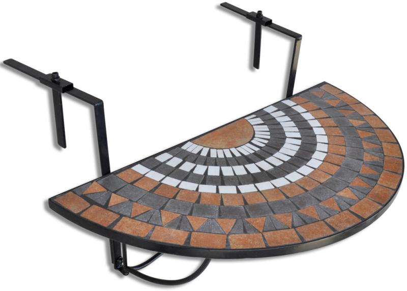 Vásárlás: vidaXL Mozaik félköríves erkély lógó asztal Kerti asztal árak  összehasonlítása, Mozaikfélköríveserkélylógóasztal boltok