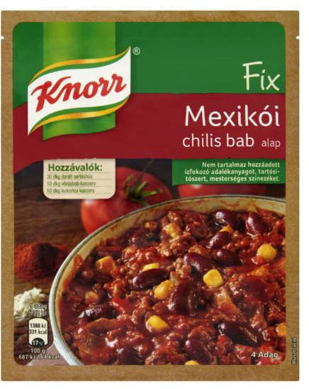 Vásárlás: Knorr Fix mexikói chilis bab alap (50g) Szósz, mártás árak  összehasonlítása, Fix mexikói chilis bab alap 50 g boltok