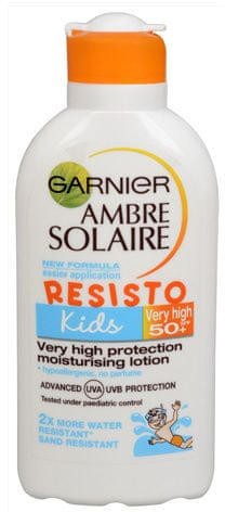 Vásárlás: Garnier Ambre Solaire Resisto Kids naptej gyermekek érzékeny  bőrére SPF 50+ 200ml Naptej, napolaj árak összehasonlítása, Ambre Solaire  Resisto Kids naptej gyermekek érzékeny bőrére SPF 50 200 ml boltok