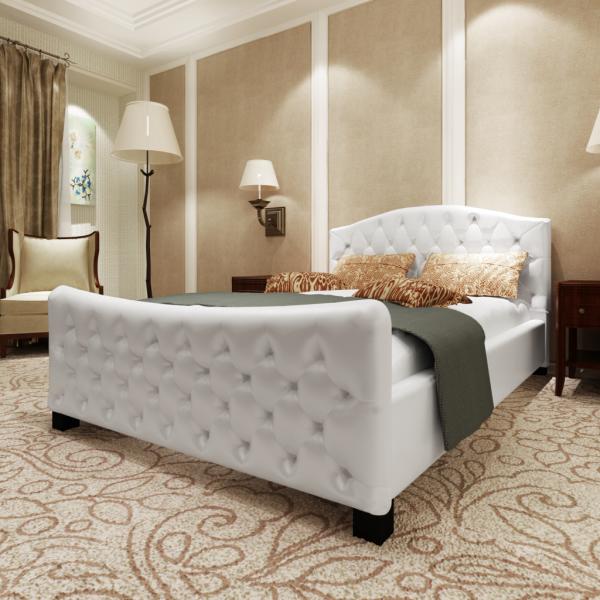 Vásárlás: vidaXL Luxus műbőr ágy, matrac nélkül 140x200cm Ágy, ágykeret  árak összehasonlítása, Luxus műbőr ágy matrac nélkül 140 x 200 cm boltok