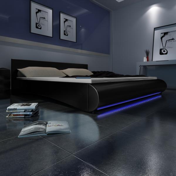 Vásárlás: vidaXL Műbőr ágy matraccal, LED szalaggal 140x200cm Ágy, ágykeret  árak összehasonlítása, Műbőr ágy matraccal LED szalaggal 140 x 200 cm boltok