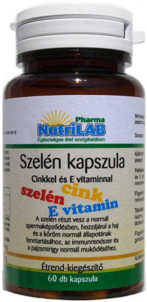 Vásárlás: NutriLAB Szelén kapszula cinkkel és E-vitaminnal 60db  Táplálékkiegészítő árak összehasonlítása, Szelén kapszula cinkkel és E  vitaminnal 60 db boltok