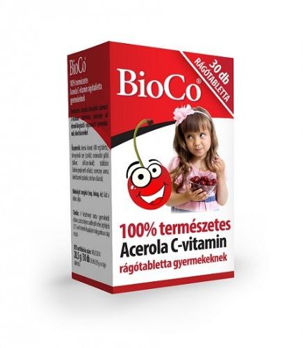 Vásárlás: BioCo Acerola C-Vitamin rágótabletta gyerekeknek 30 db  Táplálékkiegészítő árak összehasonlítása, Acerola C Vitamin rágótabletta  gyerekeknek 30 db boltok