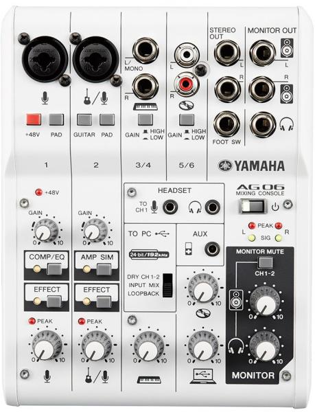 DJ機材 Yamaha AG06 Yamaha AG06 White (Mixer audio, DJ) - Preturi