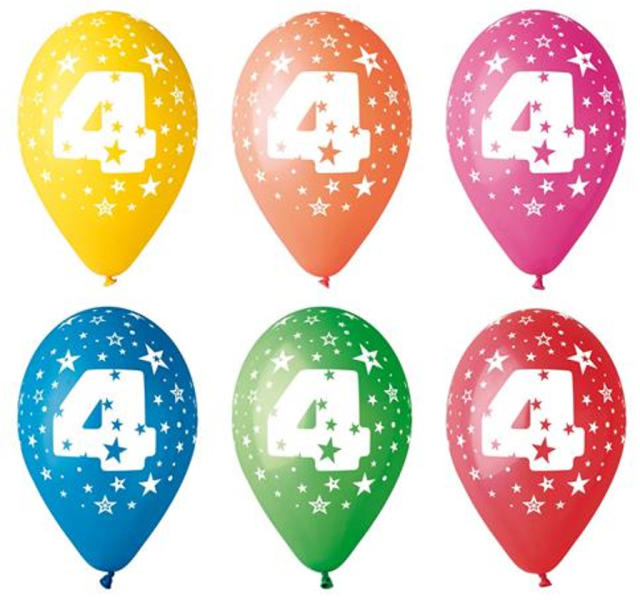 4-es számos gumi lufi 5db
