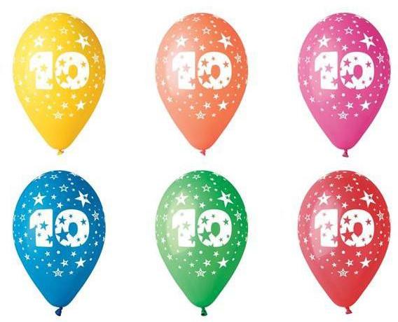 10-es számos gumi lufi 5db