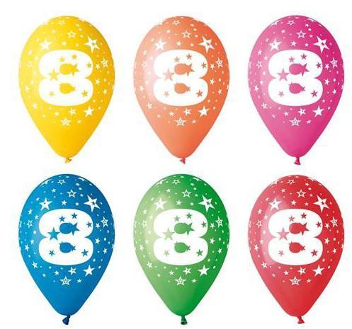 8-as számos gumi lufi 5db