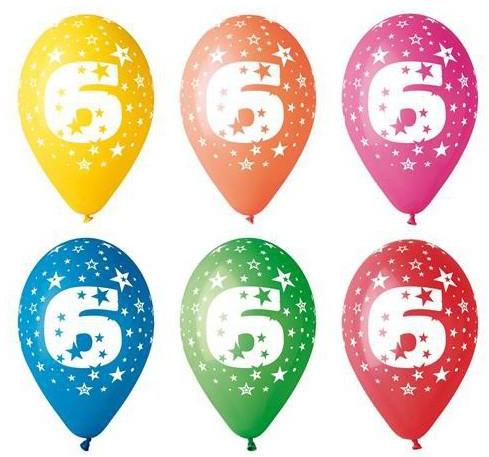 6-es számos gumi lufi 5db
