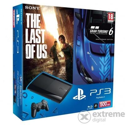 Sony PlayStation 3 Super Slim 500GB (PS3 Super Slim 500GB) + Gran Turismo 6  Anniversary Edition + The Last Of Us vásárolj már 0 Ft-tól