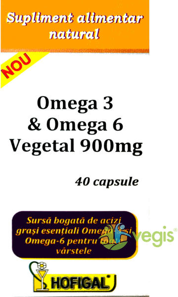 Hofigal Omega 3 & Omega 6 Vegetal 900mg 40 comprimate (Suplimente  nutritive) - Preturi