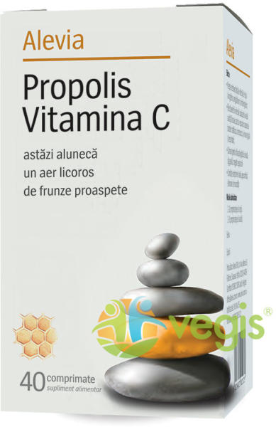 Alevia Propolis Vitamina C - 40 comprimate (Vitamine si minerale) - Preturi