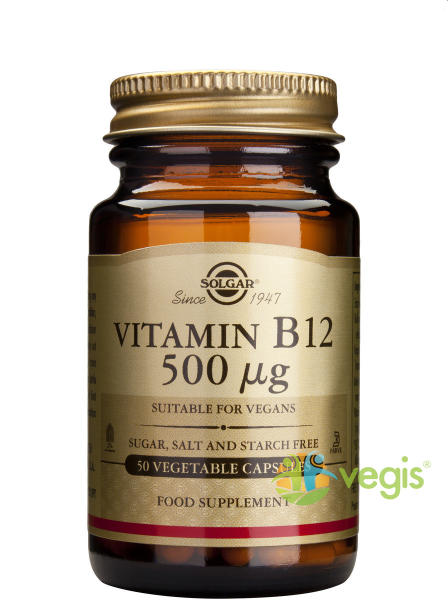 Solgar Vitamin B12 500mcg 50 comprimate (Suplimente nutritive) - Preturi